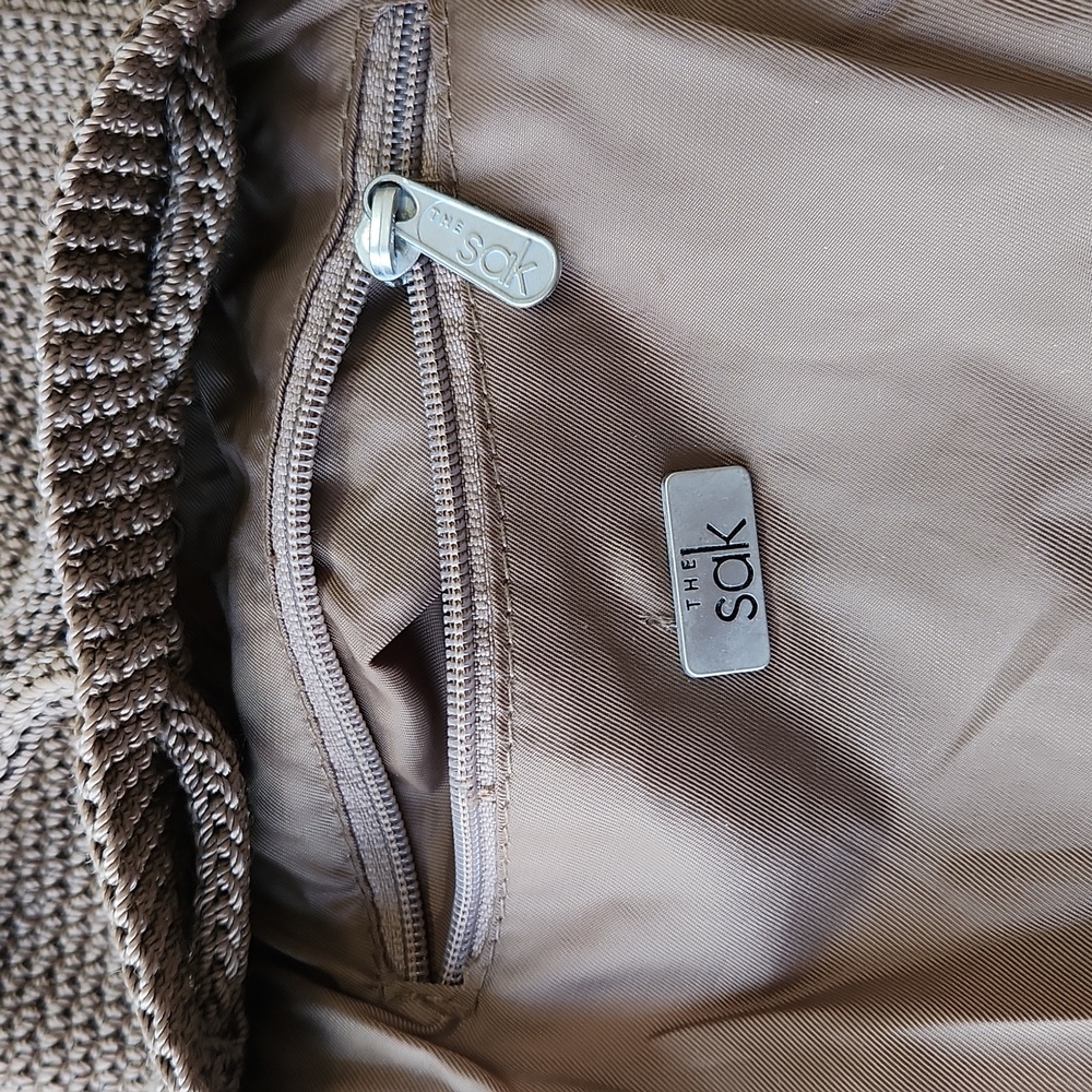The SAK Crochet Mini Backpack Drawstring Tan - Picture 9 of 11